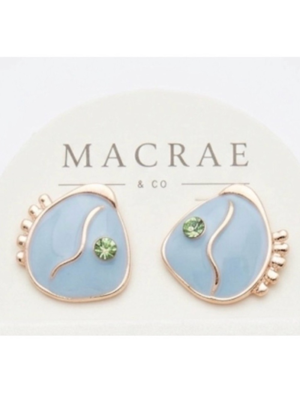 NWT ⚜️🩵⚜️ MACRAE & Co Le Mikuni Stud Earrings In Periwinkle